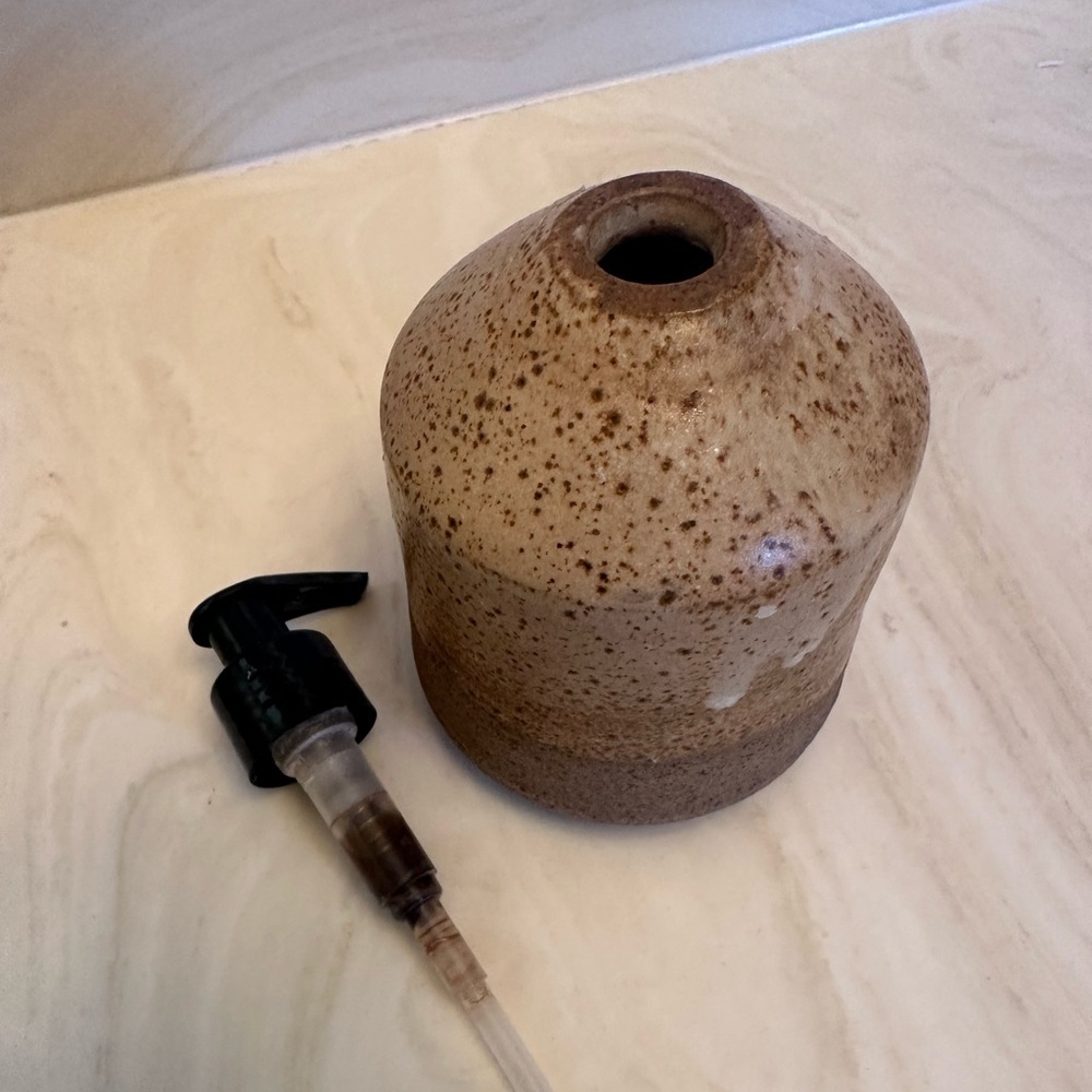Artisan Pottery Speckled Soap Dispenser - Picture 2 of 4
